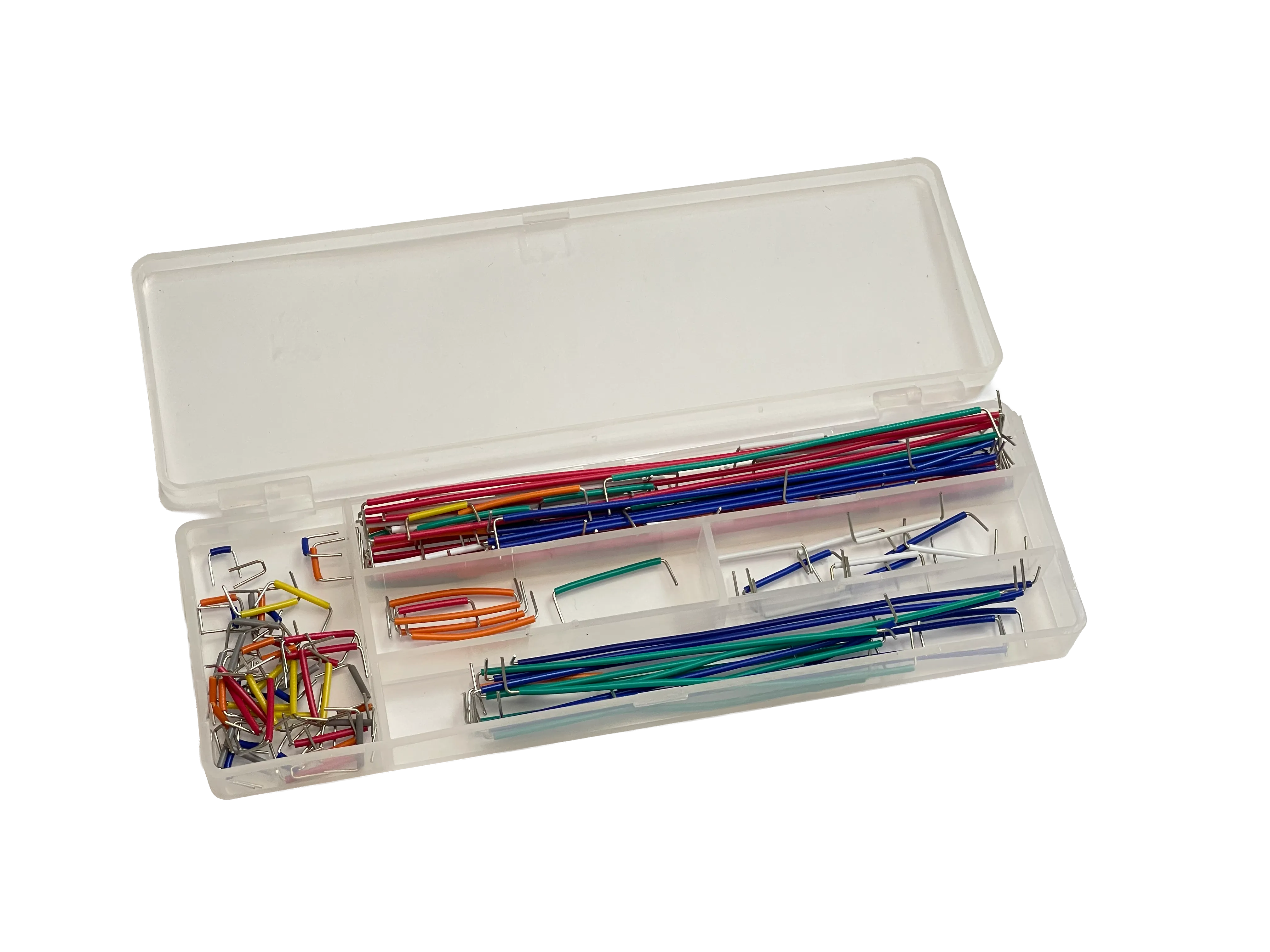 Caja de cables de colores con diferentes longitudes