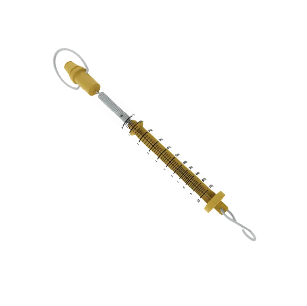 Dinamómetro de resorte acrílico tubular capacidad 10N/1Kg